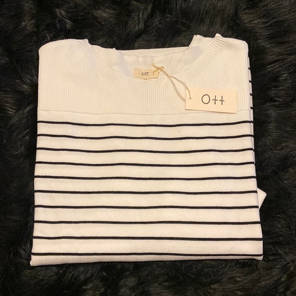Women’s OTT (Brand) Stripe Boat Neck Sweater. 2XL - Picture 3 of 6